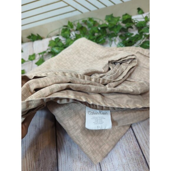 Calvin Klein Collection KING Flat Sheet 100% Cotton Brown Pattern - Picture 6 of 6